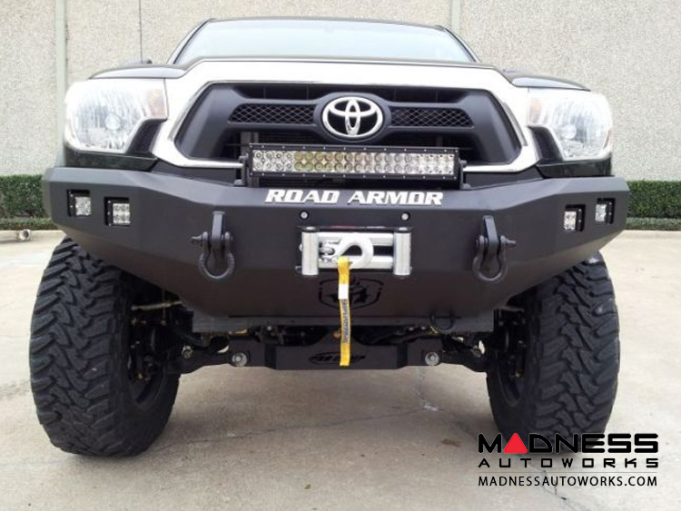 Toyota Tacoma Stealth Front Winch Bumper - Texture Black WARN M8000 Or 9.5xp